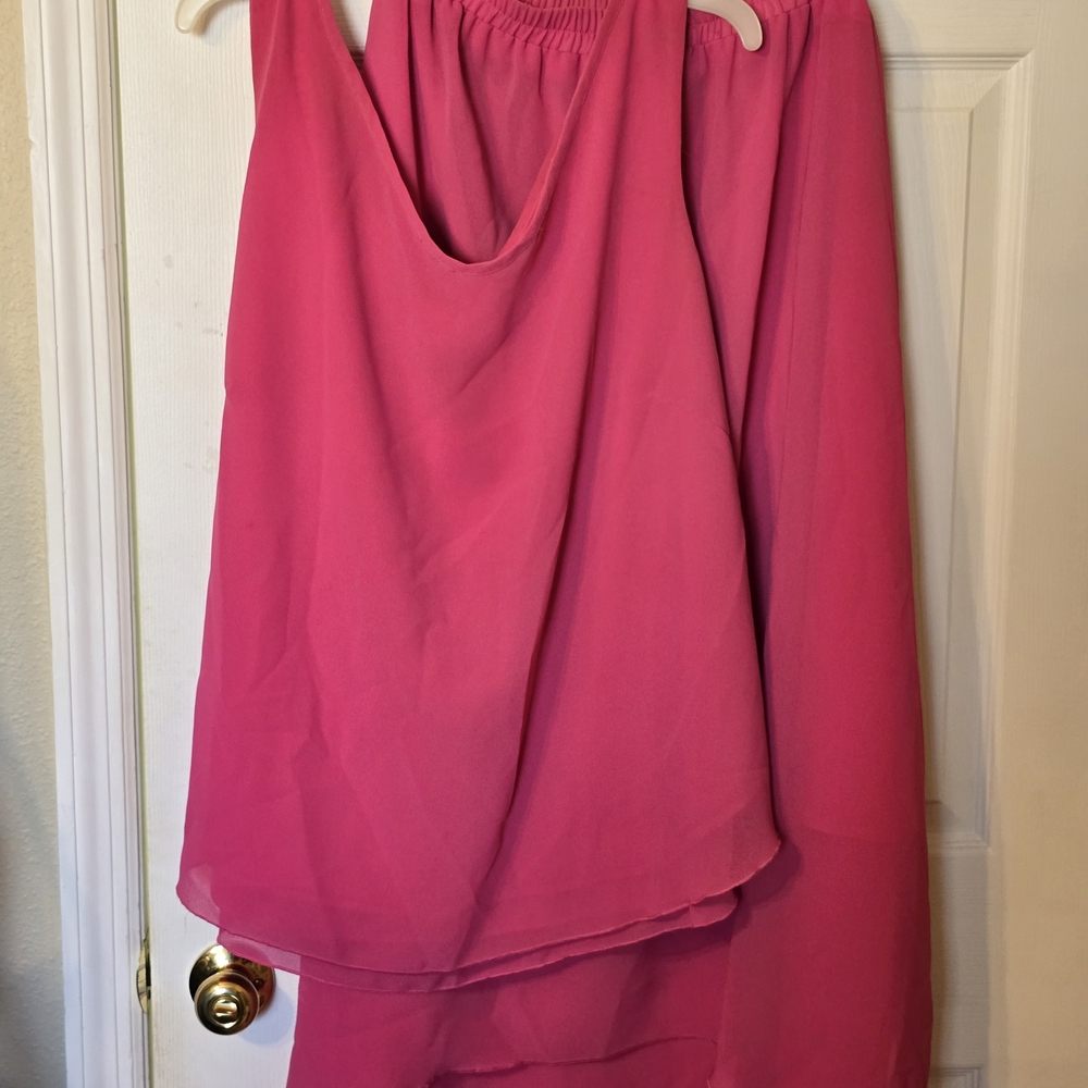 Source Unknown Vibrant Pink Midi Dress